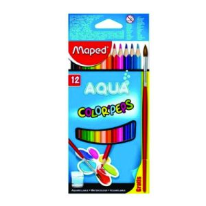 Lápis de cor Aquarelável 12 cores Maped com pincel