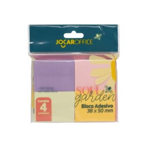 Bloco auto adesivo 38x51 - Cores Pastéis Jocar Office