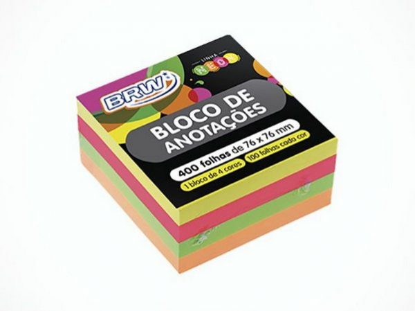 Bloco auto adesivo 76x76 com 400 folhas - BRW
