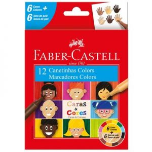 Hidrocor 12 cores Caras e Cores - Faber Castell