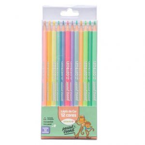 Lápis de cor pastel - 12 cores Leoleo